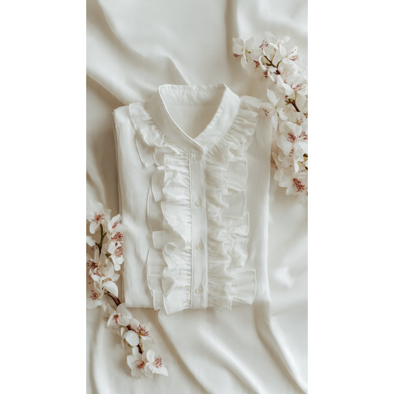 Chemisier à volants femme - Taille 36 au 44